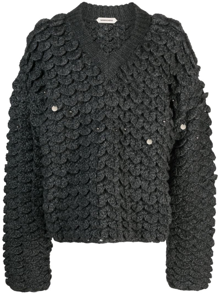 Grey Fraville Chunky-knit Sweater