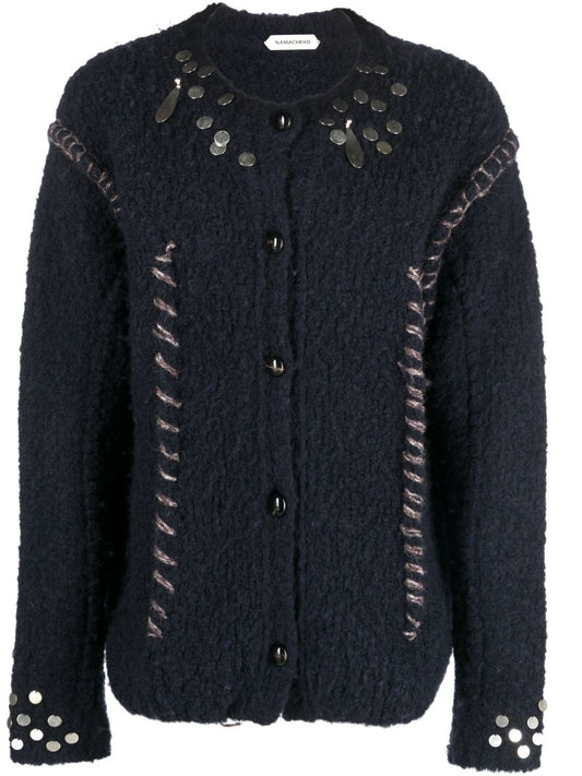 Blue Hankford Embellished Cardigan