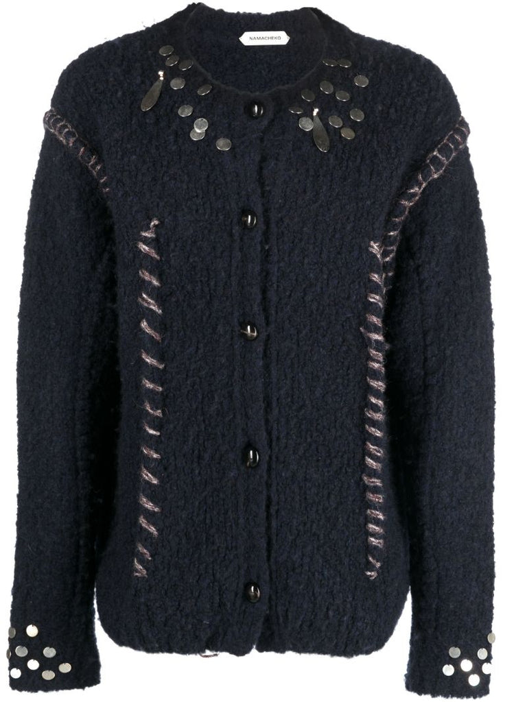 Blue Hankford Embellished Cardigan