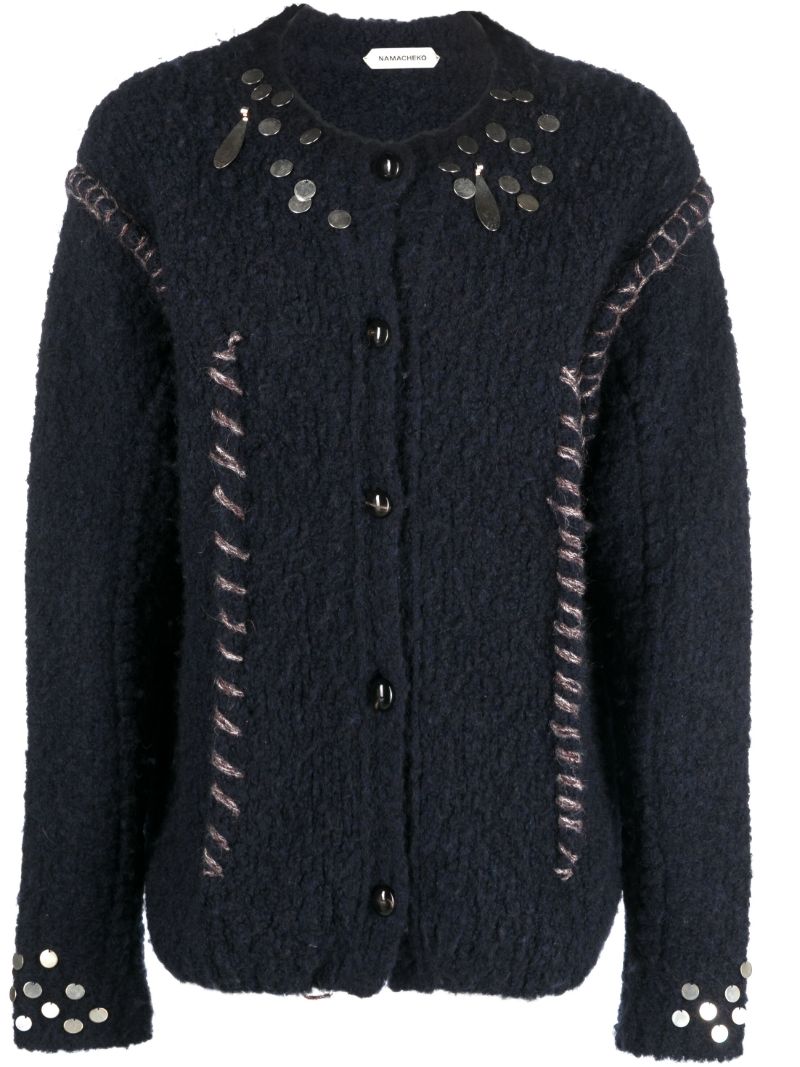 Blue Hankford Embellished Cardigan