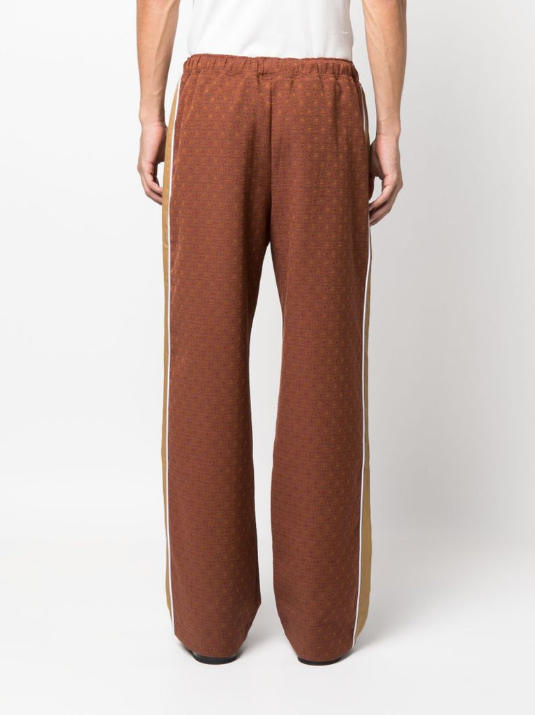 Brown Safari Jacquard Wide-leg Trousers