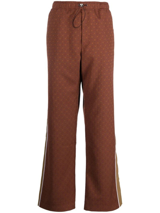 Brown Safari Jacquard Wide-leg Trousers
