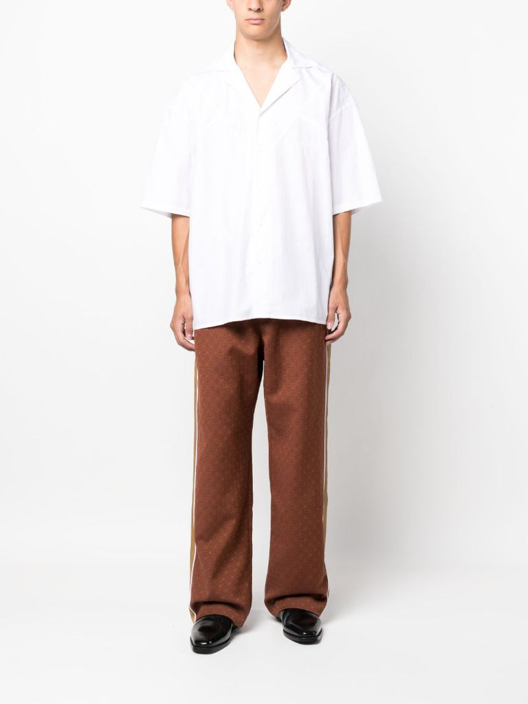 Brown Safari Jacquard Wide-leg Trousers