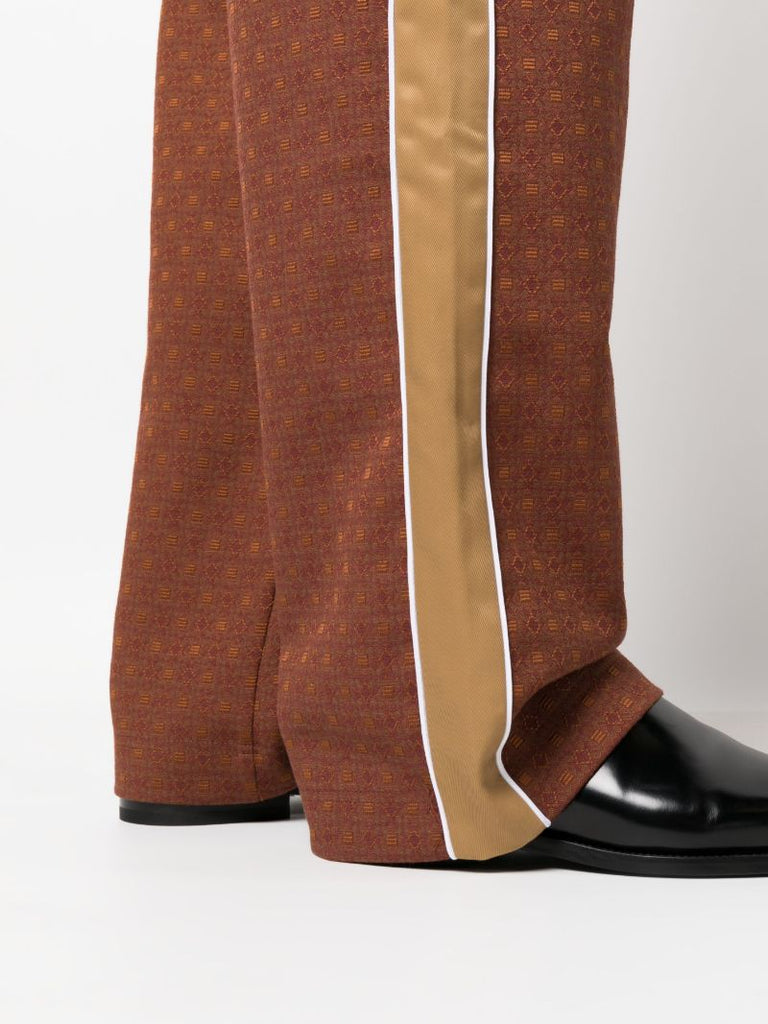 Brown Safari Jacquard Wide-leg Trousers