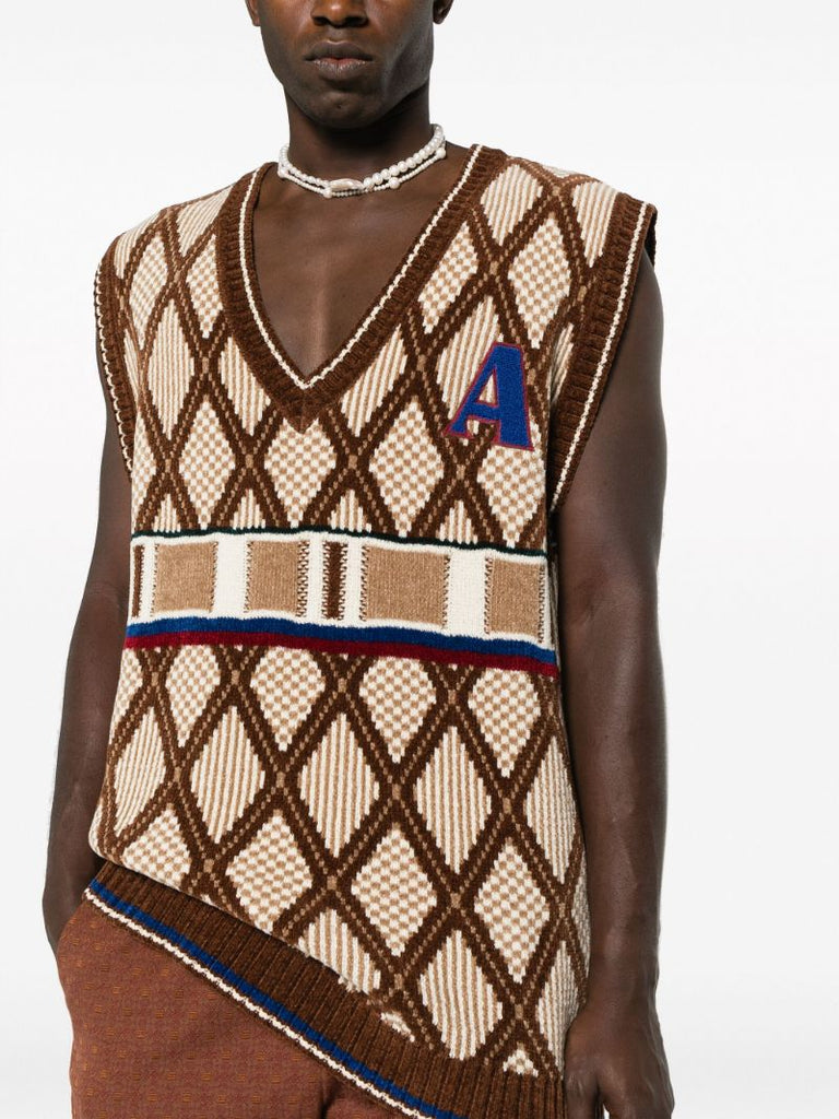 Brown Kingpin Knitted Vest