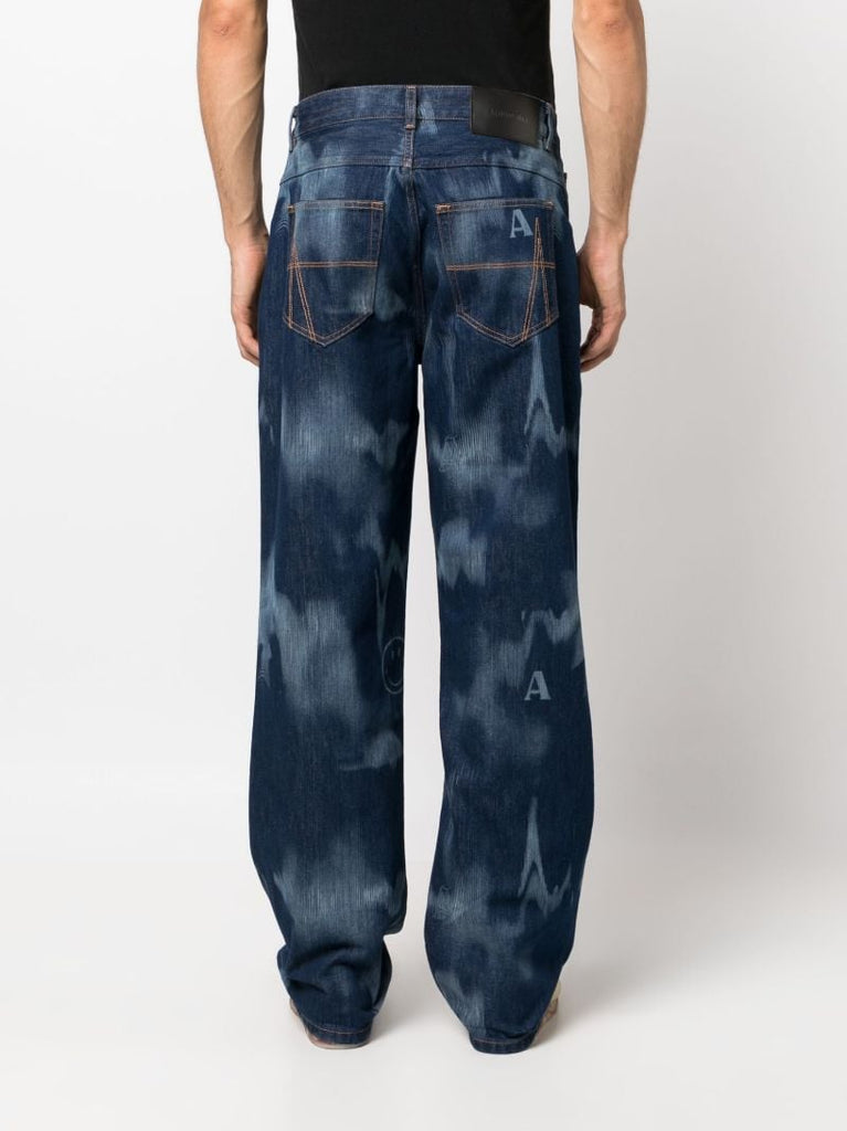 Blue Signature Wide-leg Jeans