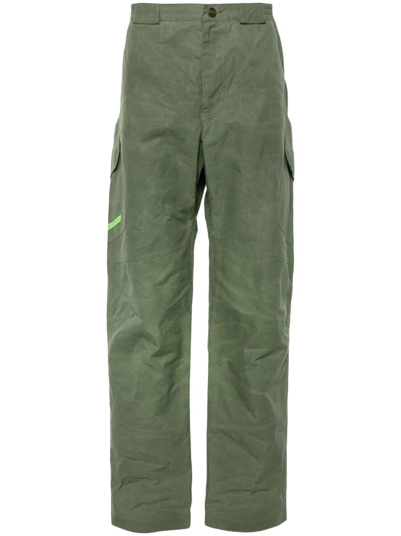 Green Logo-embroidery Cargo Trousers