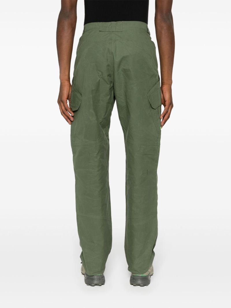Green Logo-embroidery Cargo Trousers