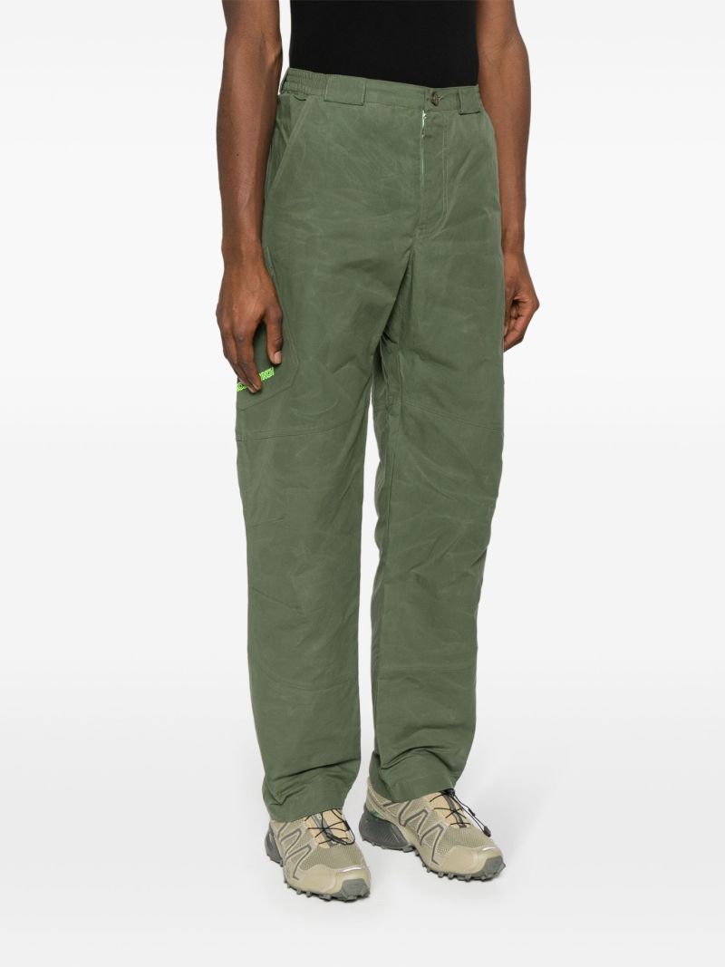Green Logo-embroidery Cargo Trousers