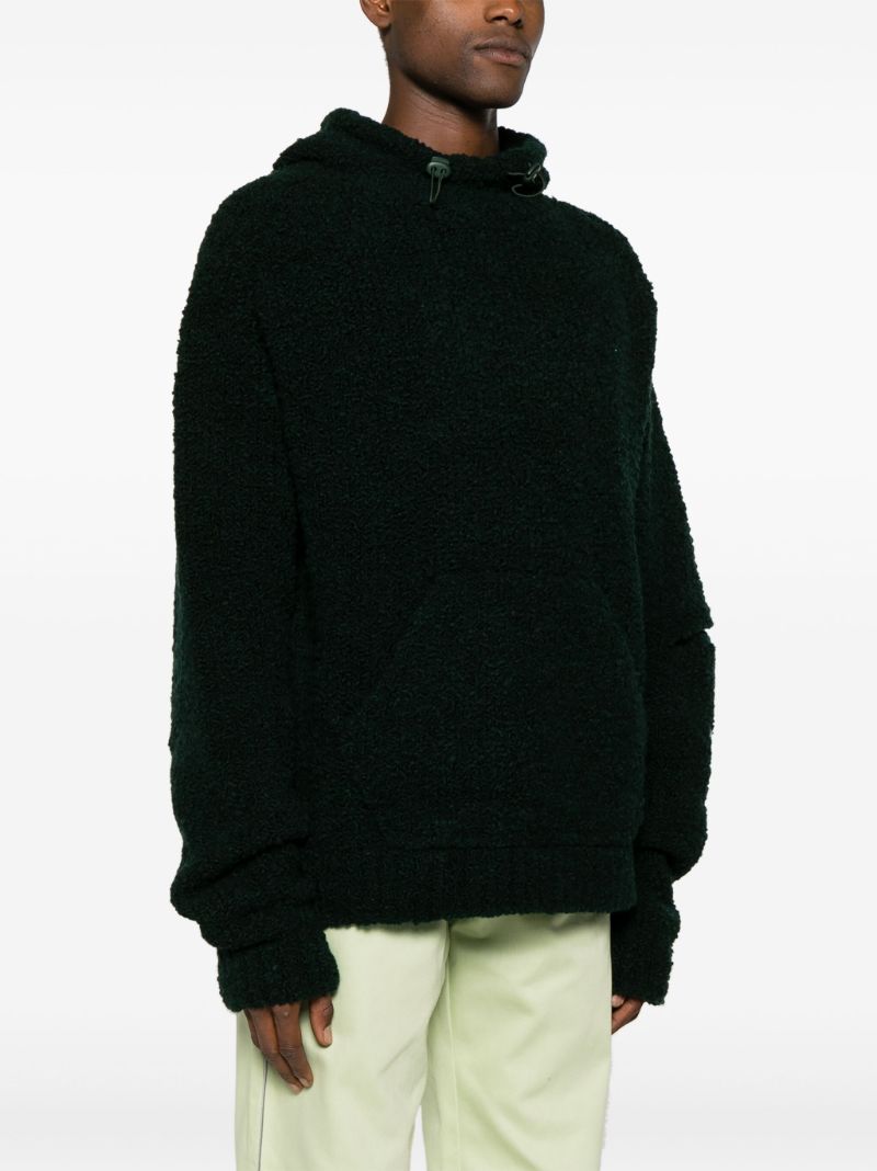 Green 3d Merino Wool Hoodie
