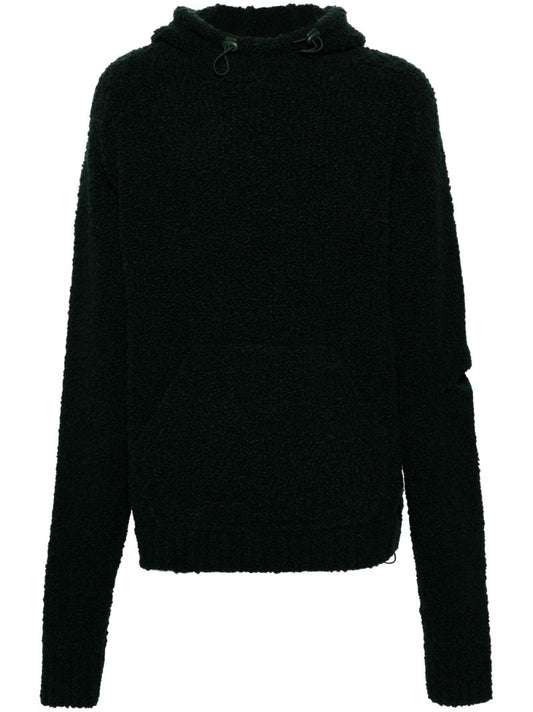 Green 3d Merino Wool Hoodie
