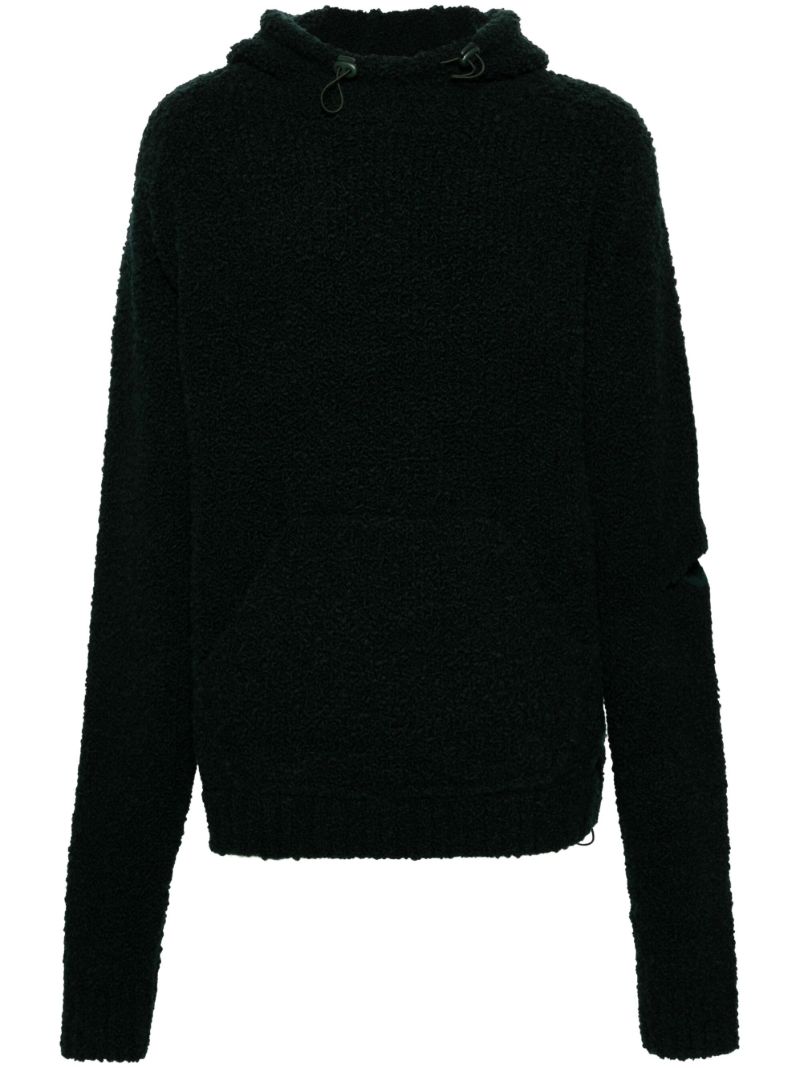 Green 3d Merino Wool Hoodie