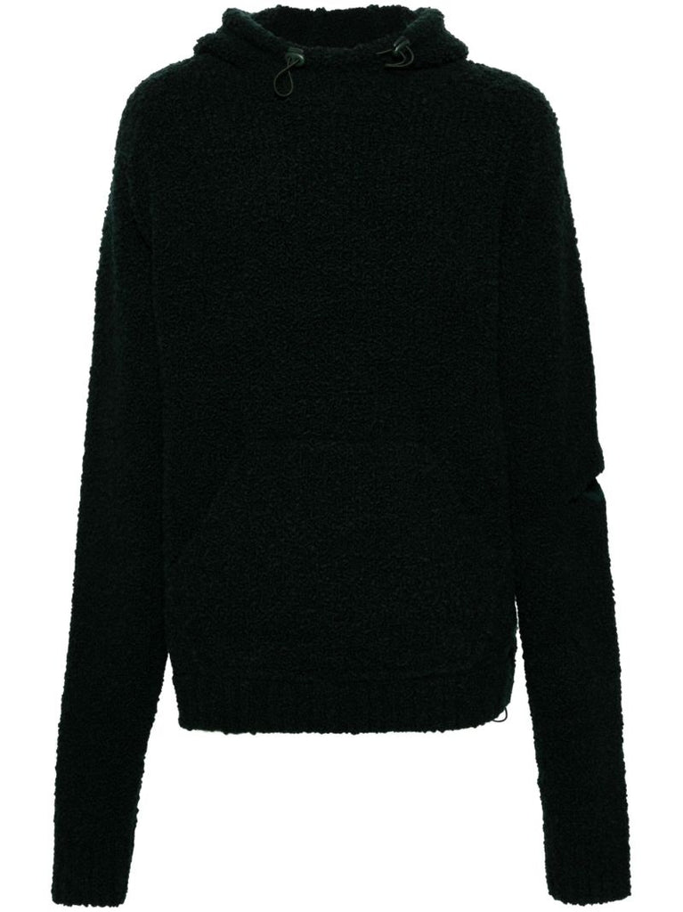 Green 3d Merino Wool Hoodie