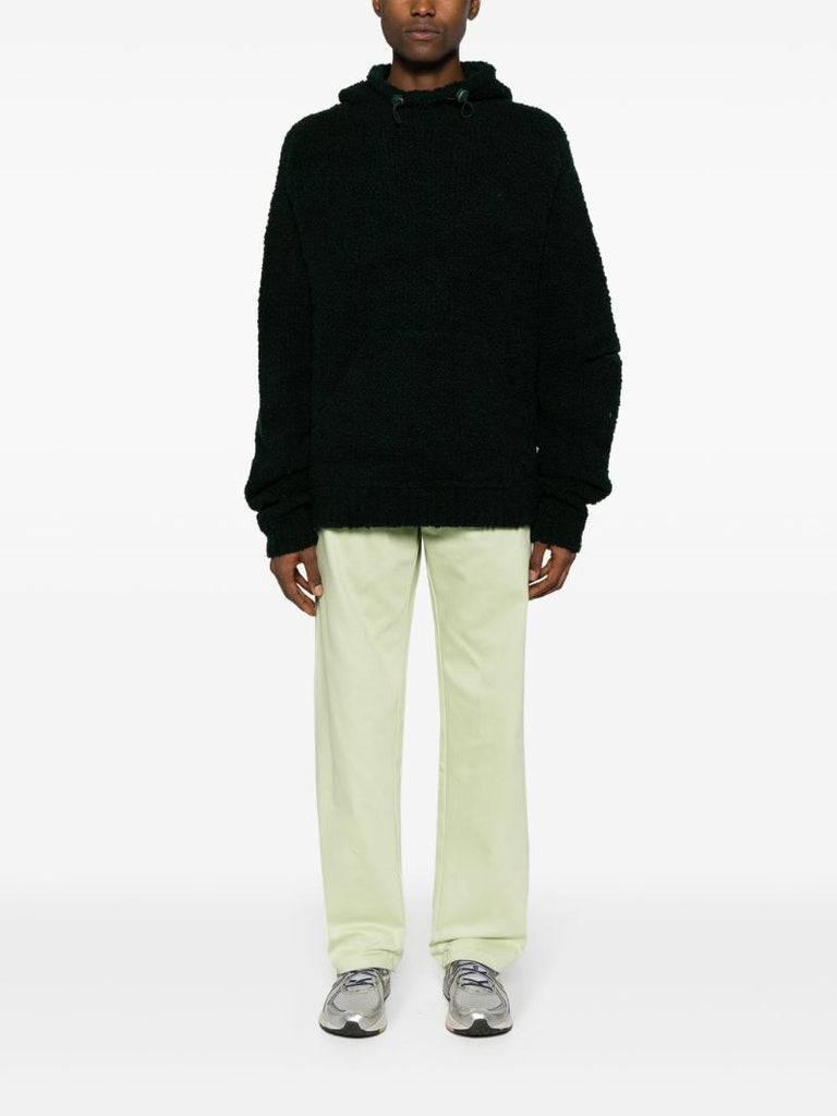 Green 3d Merino Wool Hoodie