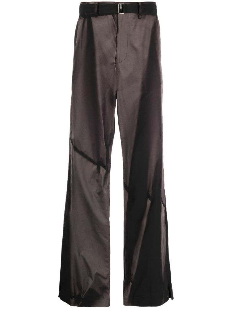 Black Belted Straight-leg Trousers