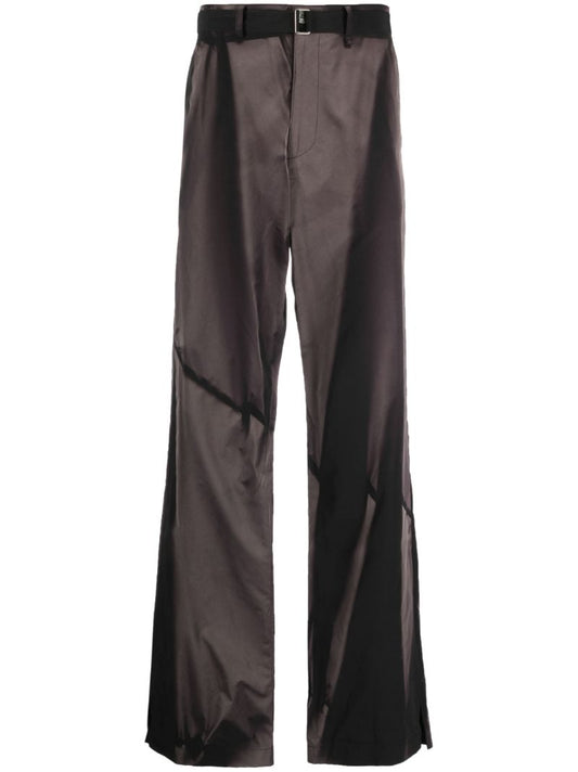 Black Belted Straight-leg Trousers