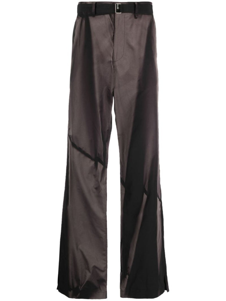 Black Belted Straight-leg Trousers