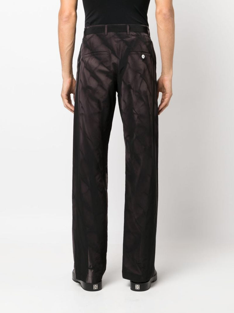 Black Belted Straight-leg Trousers