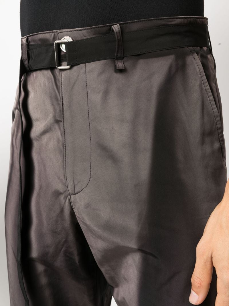 Black Belted Straight-leg Trousers