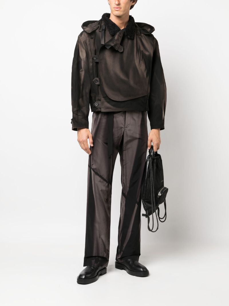 Black Belted Straight-leg Trousers