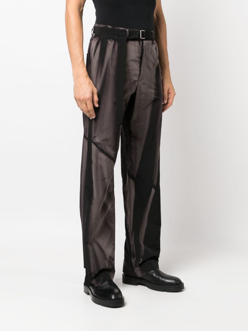 Black Belted Straight-leg Trousers