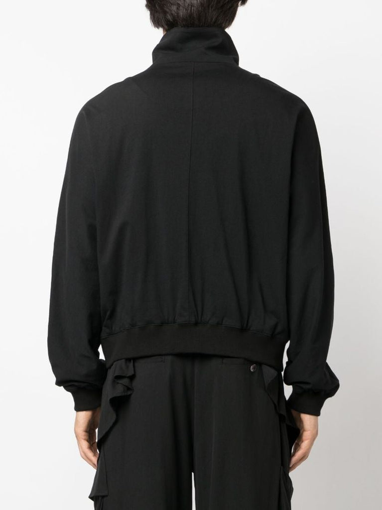 Black Draped Cotton Jacket