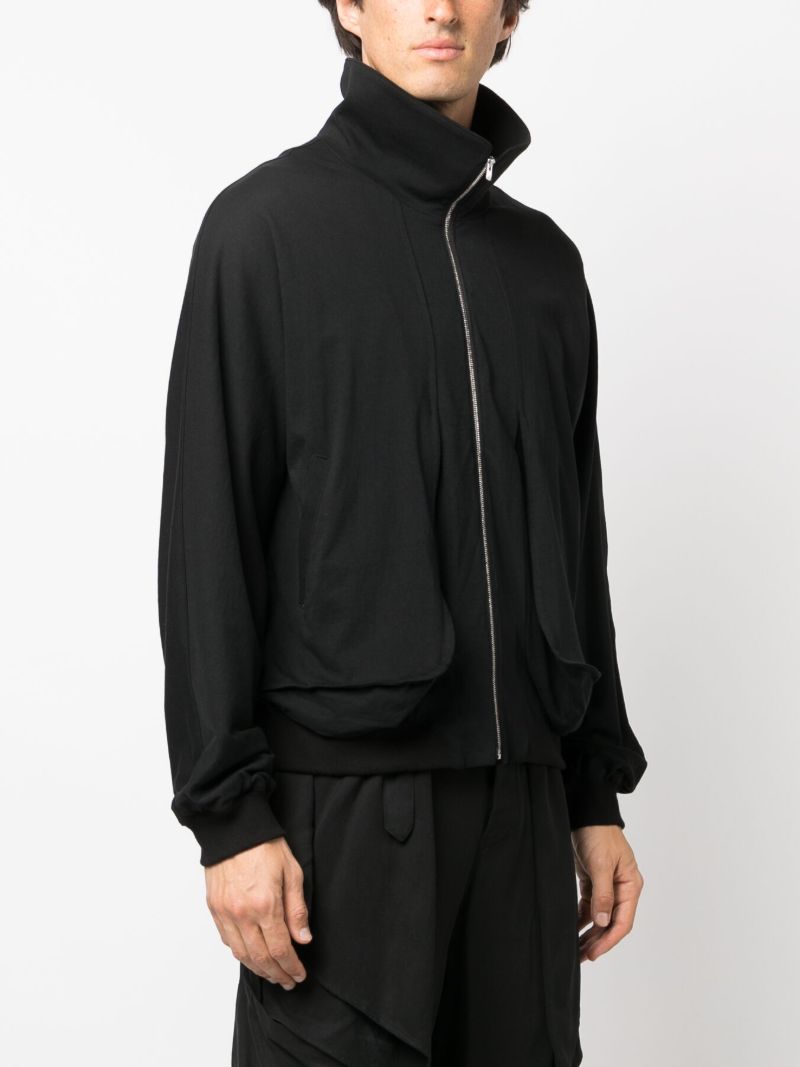 Black Draped Cotton Jacket