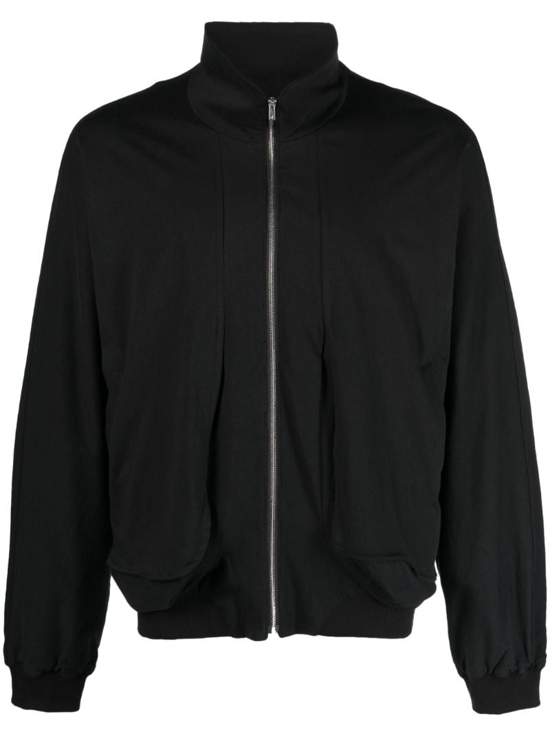 Black Draped Cotton Jacket