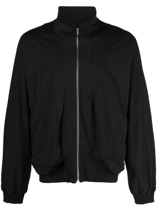 Black Draped Cotton Jacket