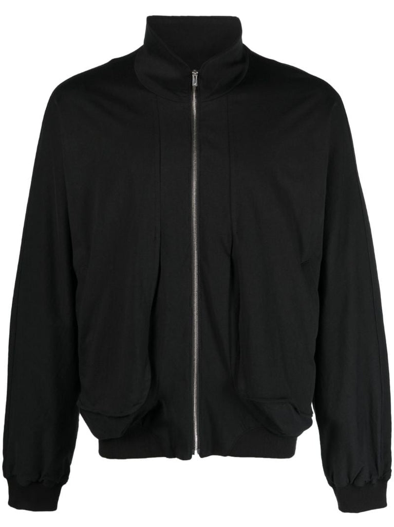 Black Draped Cotton Jacket
