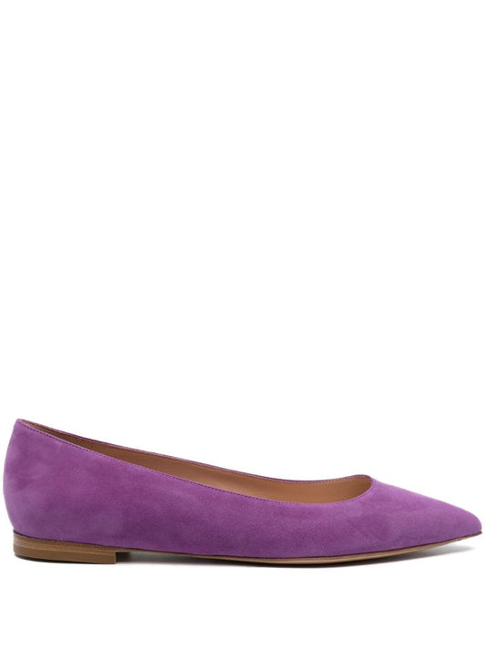 Purple Suede Ballerina Shoes