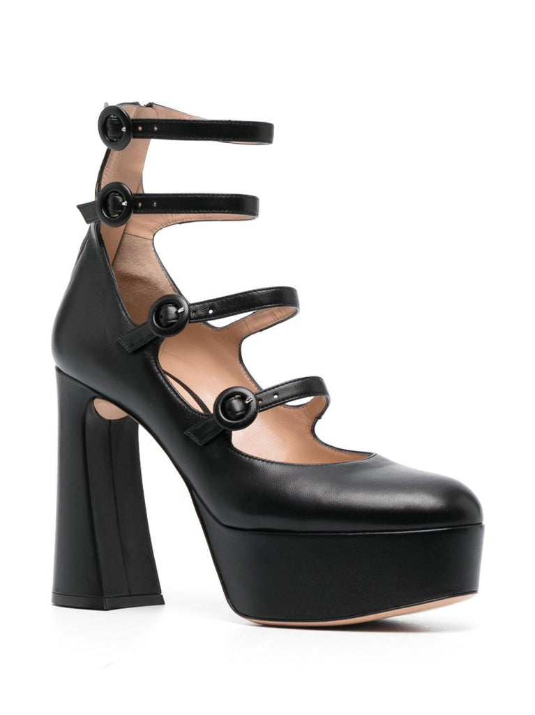 Black 120 Mary Jane Platform Pumps