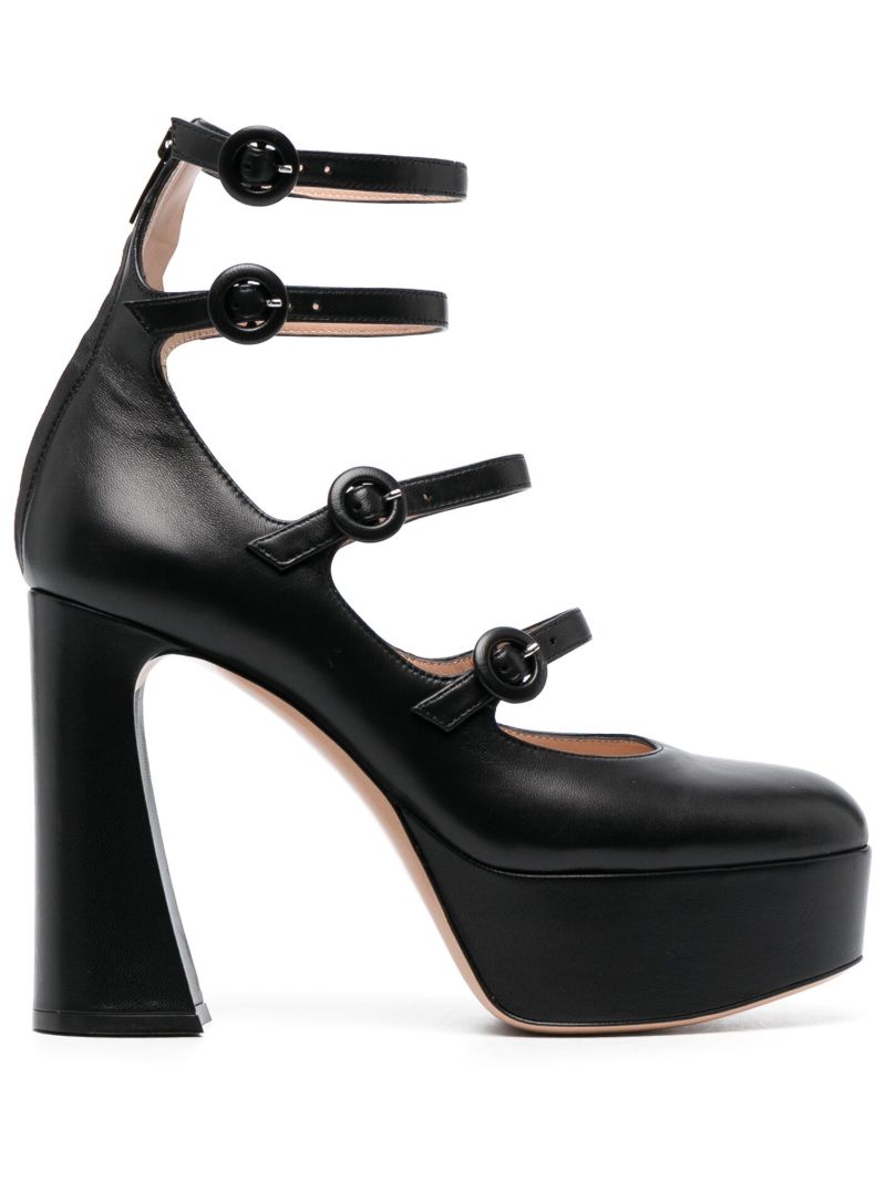 Black 120 Mary Jane Platform Pumps