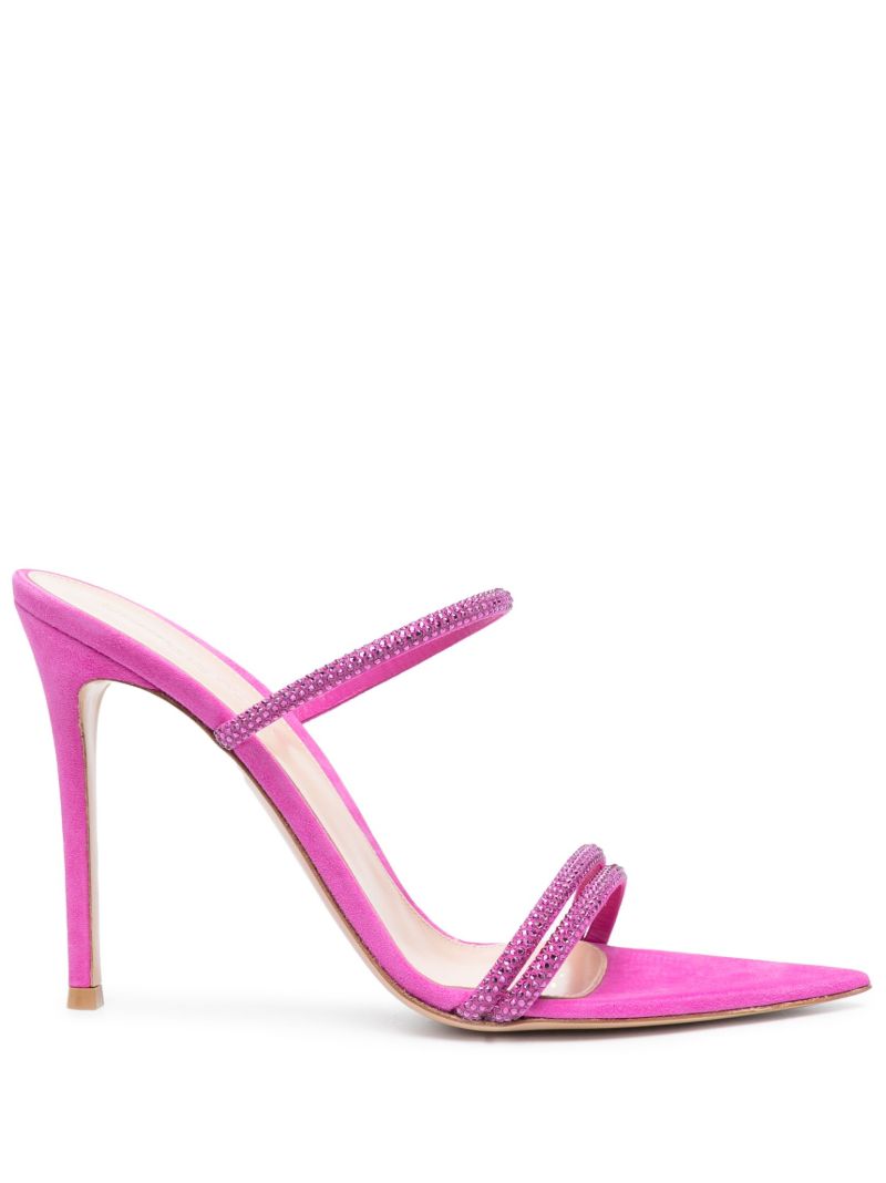 Pink 105 Embellished Suede Sandals