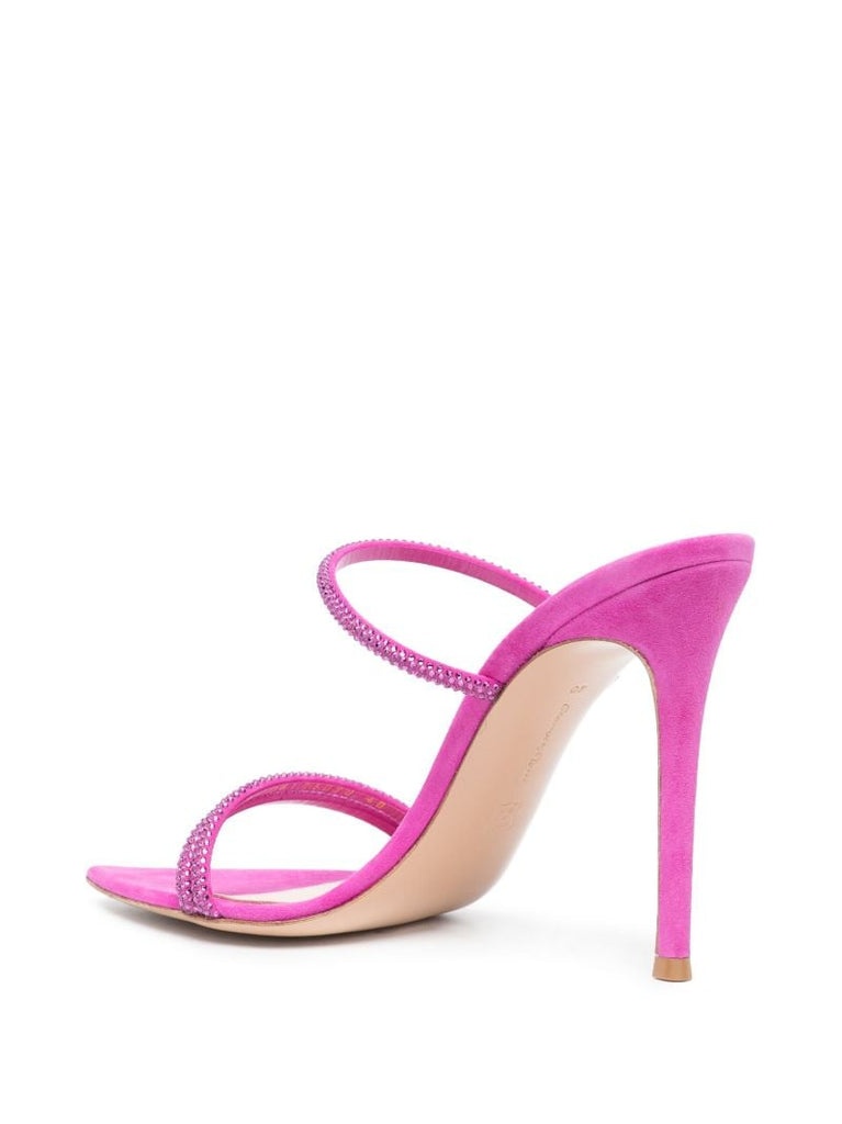 Pink 105 Embellished Suede Sandals