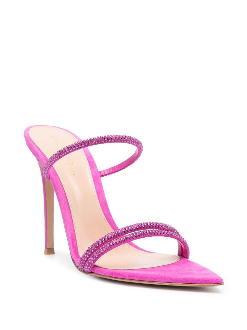 Pink 105 Embellished Suede Sandals