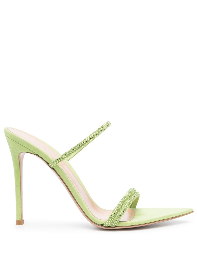 Green 105 Embellished Suede Sandals