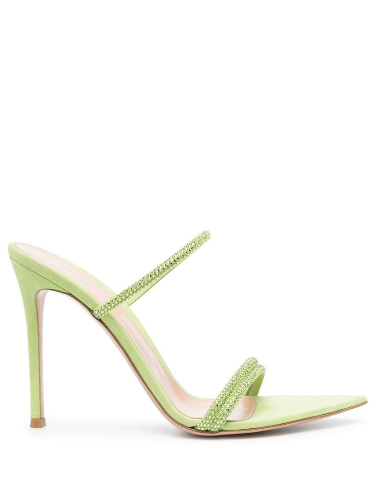 Green 105 Embellished Suede Sandals