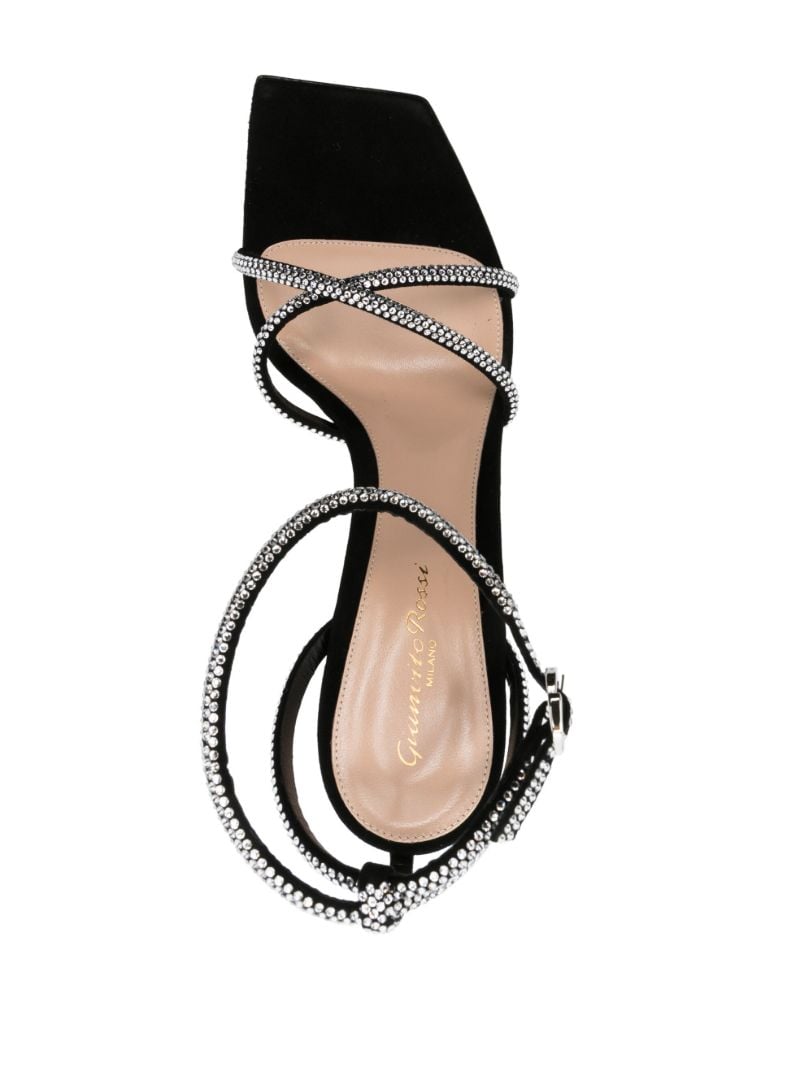 Black Riccam 105 Crystal Suede Sandals