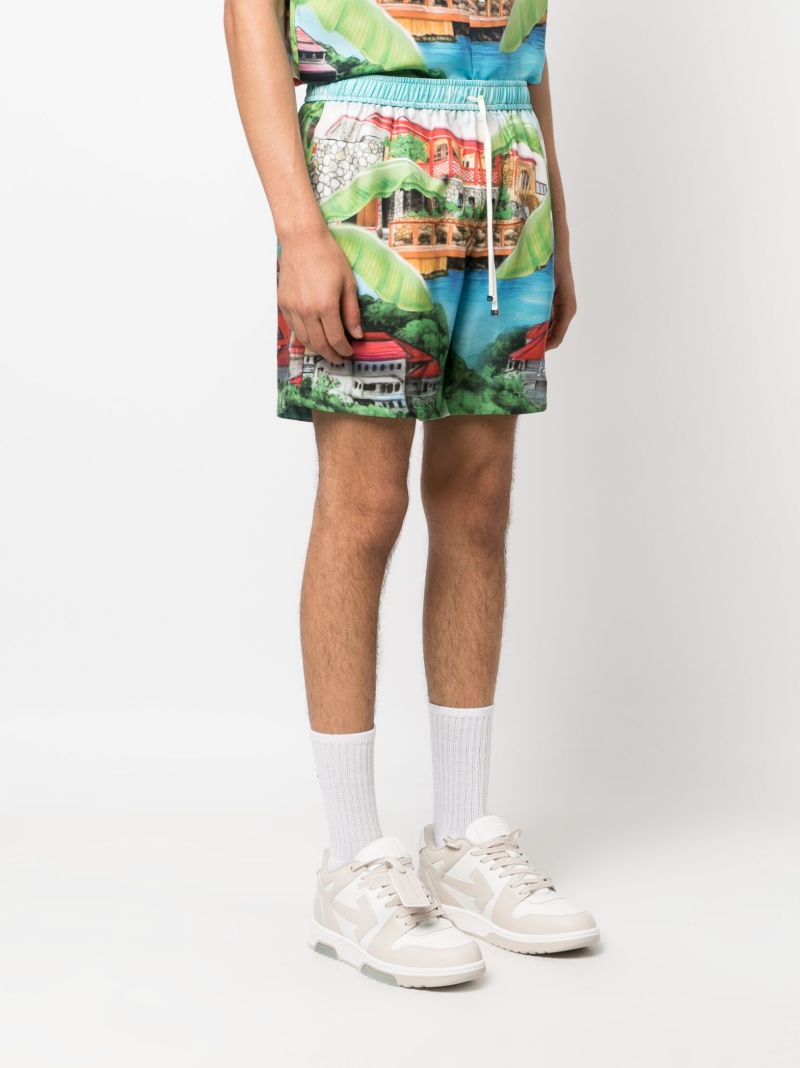 Multicolour Eden Rock-print Silks Shorts
