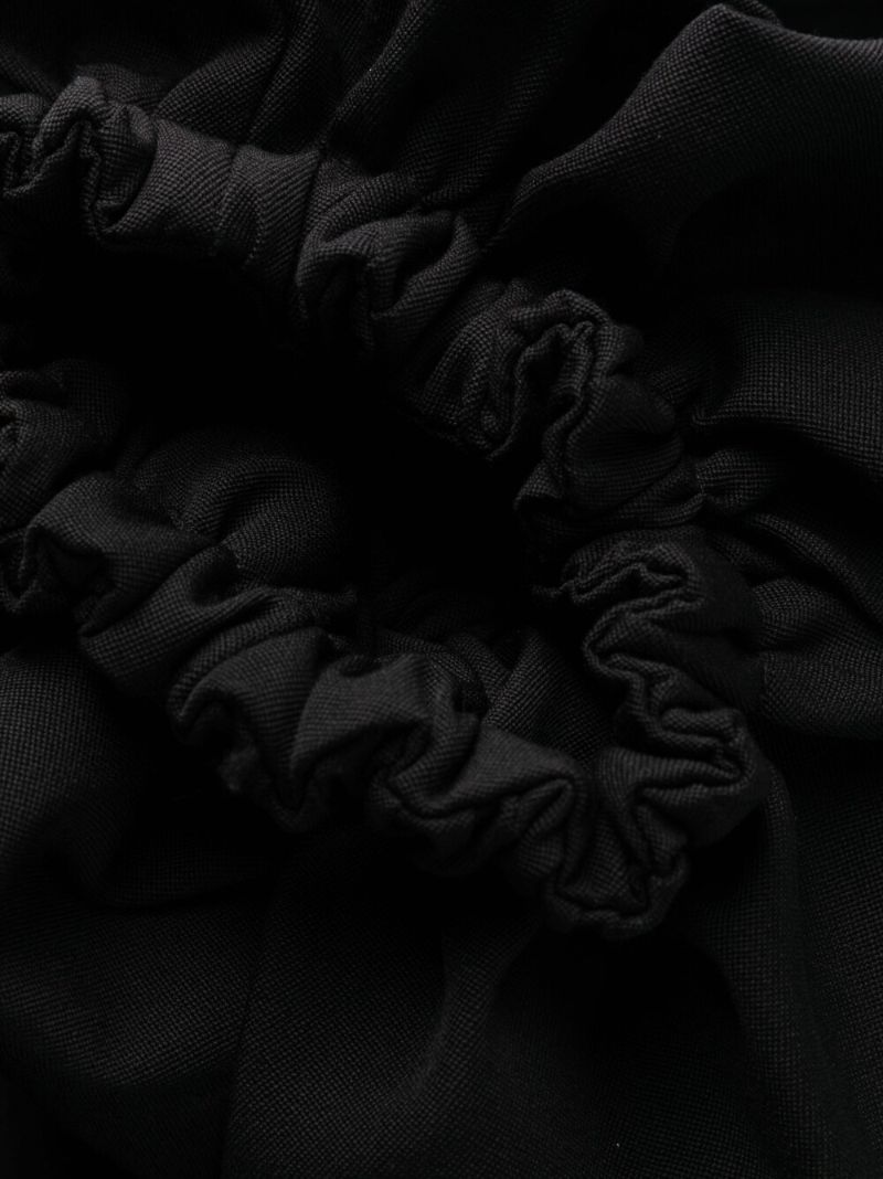Black La Robe Duna Ruffled Mini Dress