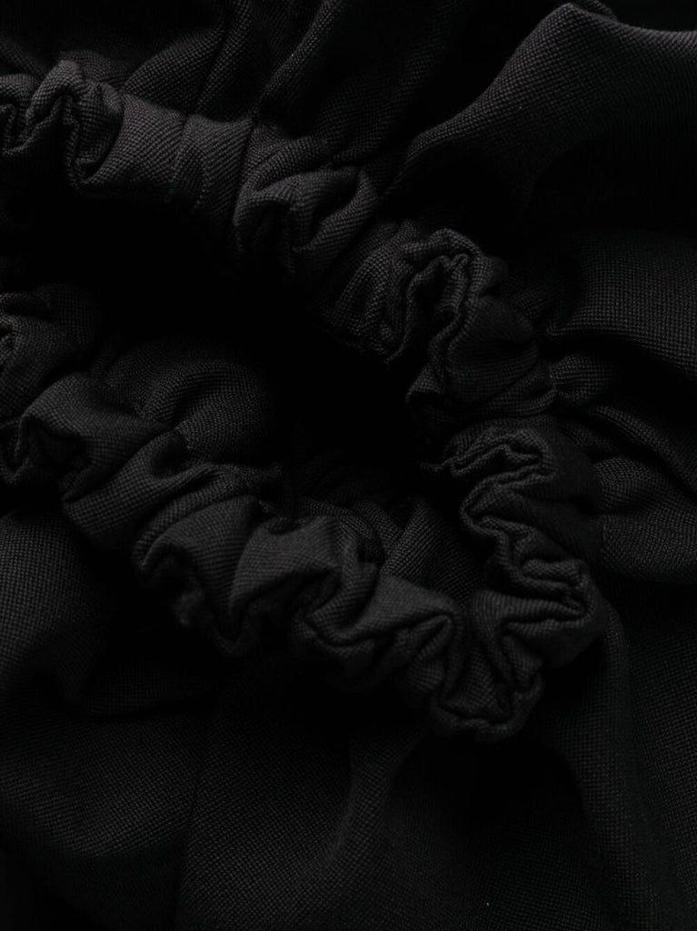 Black La Robe Duna Ruffled Mini Dress