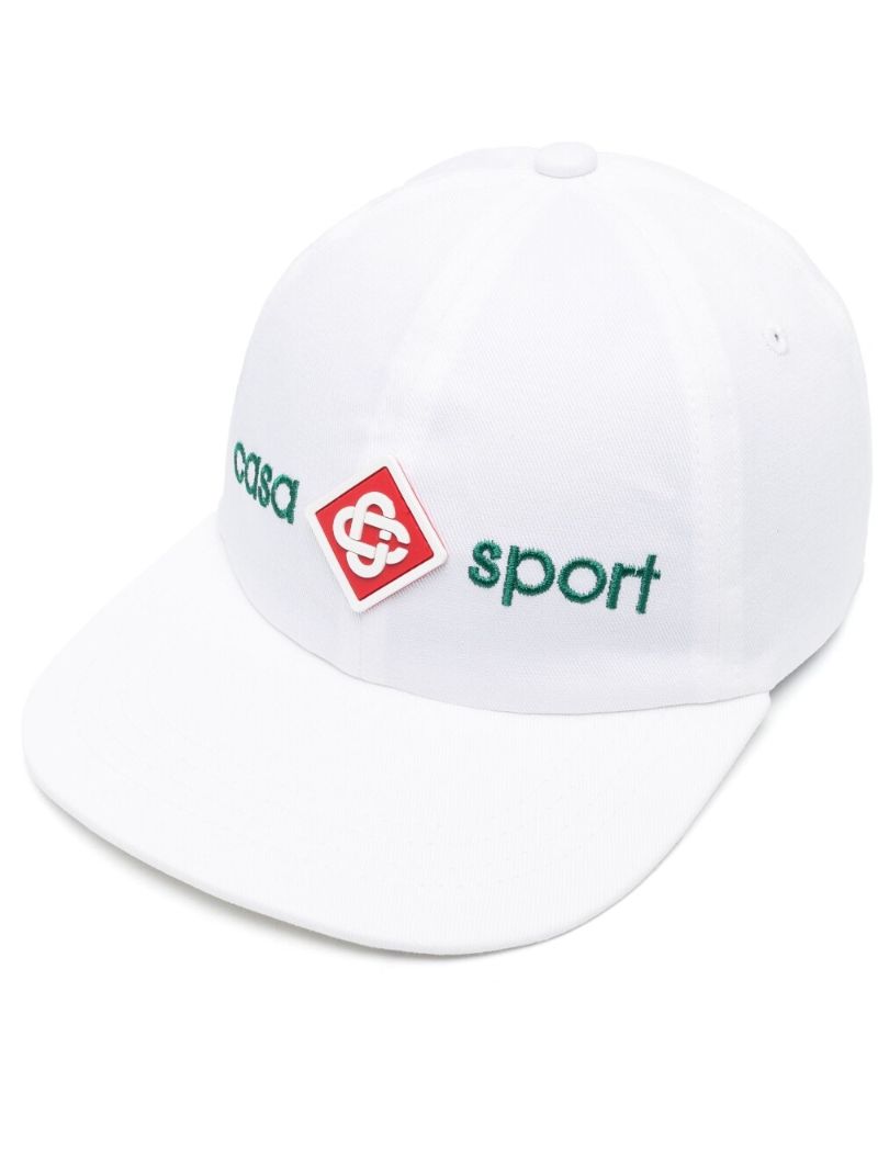 White Casa Sport Logo Cotton Baseball Cap