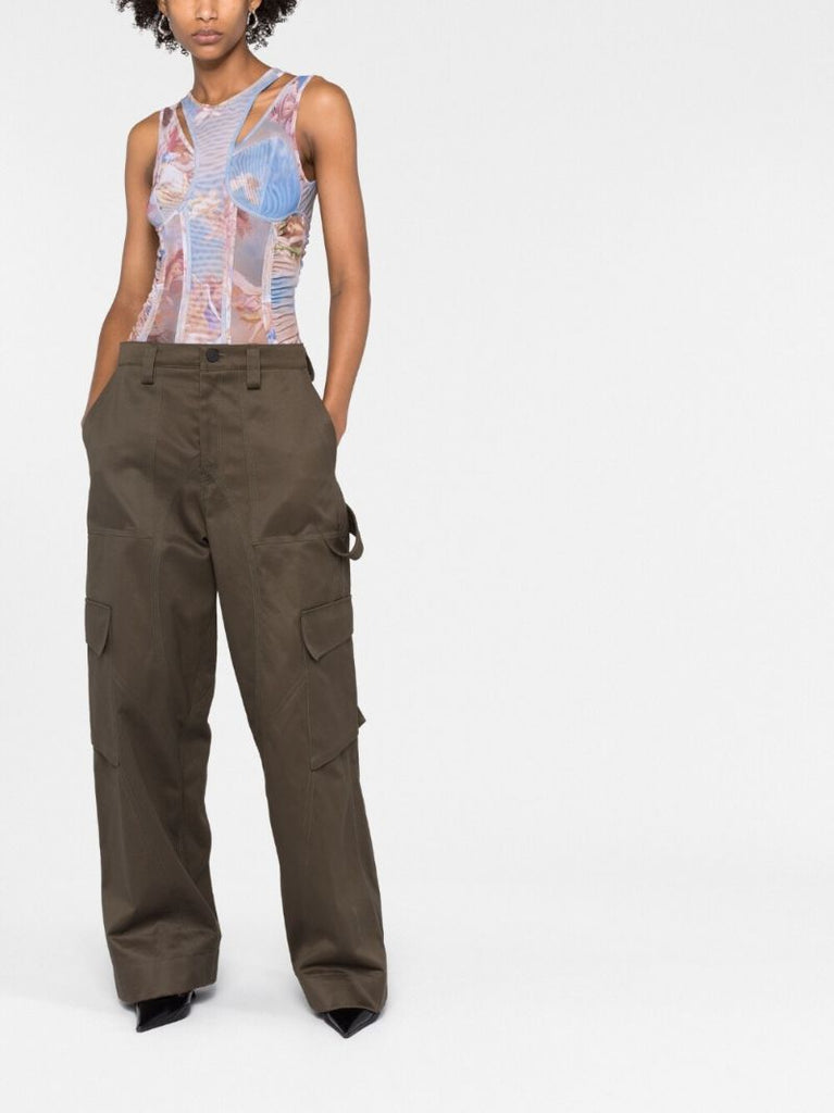 Multicolour Sky Print Sleeveless Bodysuit