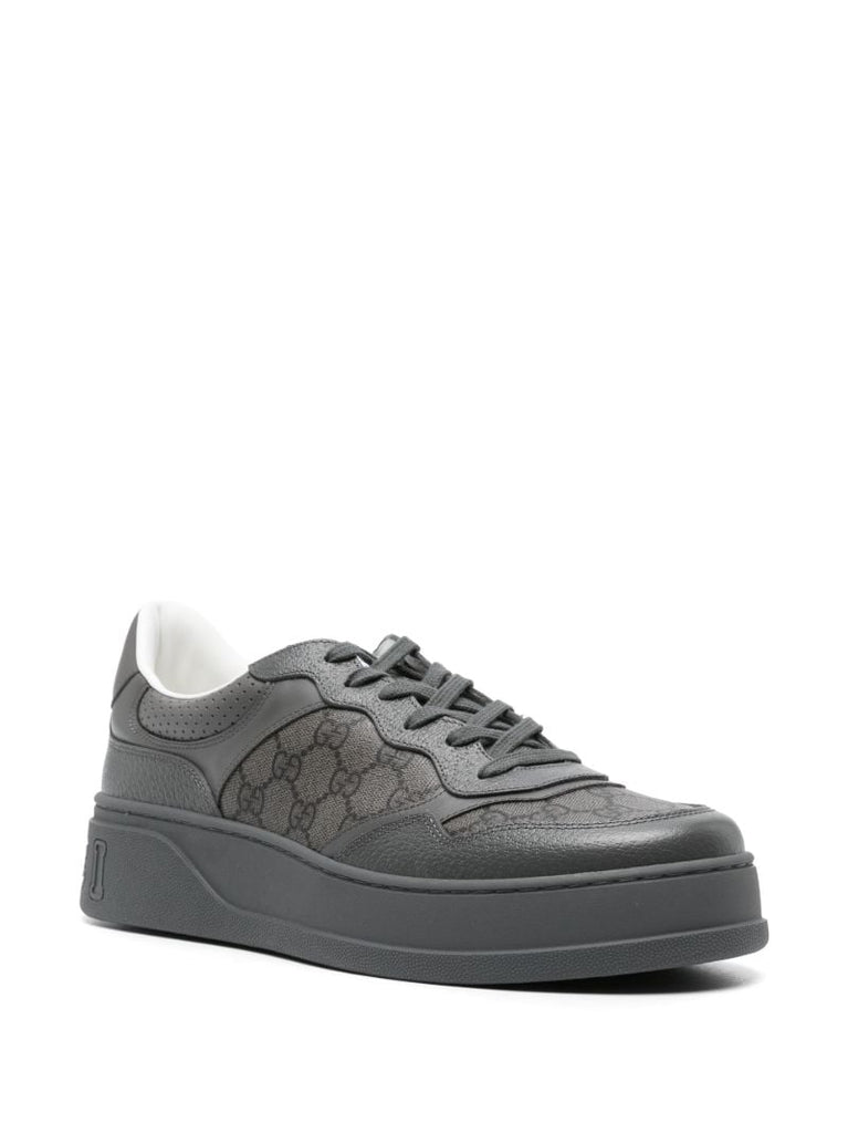 Grey Gg Leather Sneakers
