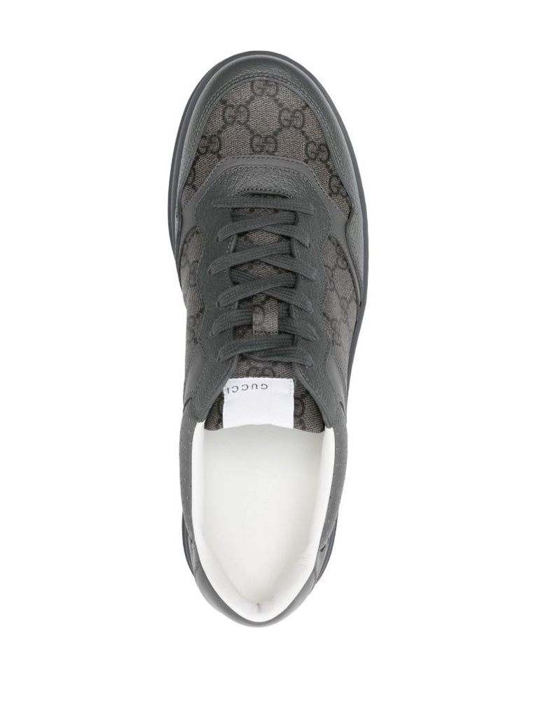 Grey Gg Leather Sneakers