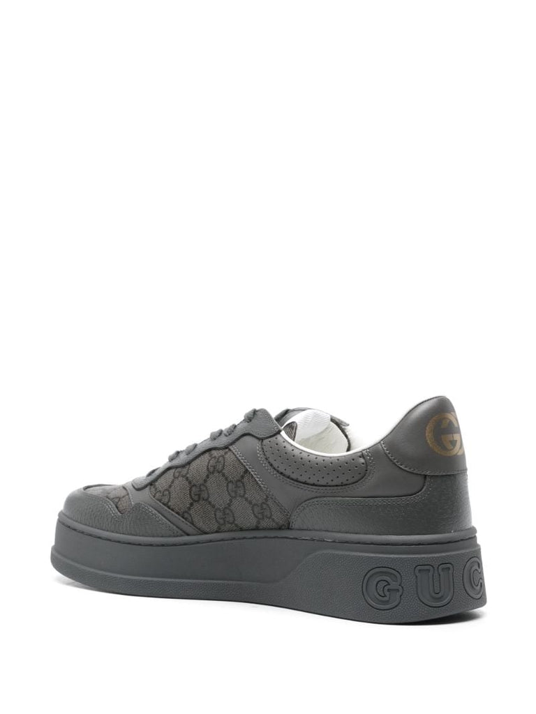 Grey Gg Leather Sneakers