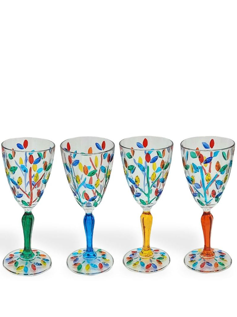 Multicolour Crystal Wine Glass Set