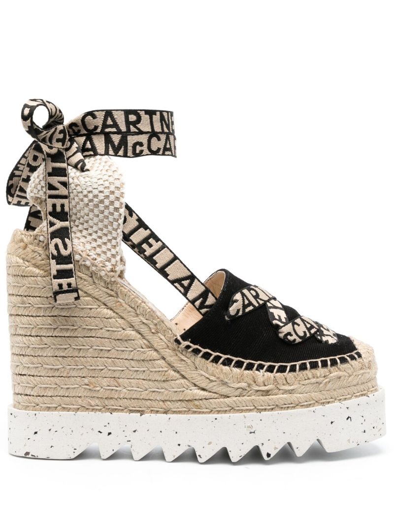 Black Gaia 140 Wedge Espadrilles