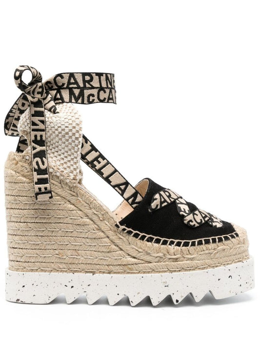 Black Gaia 140 Wedge Espadrilles